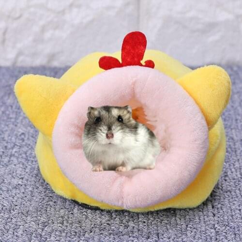 Lovely Small Pet Sleeping Nest Lovely Cotton Chicken Rabbit Mouse Shaped Yurt Hamster Hedgehog Portable Warm Cozy Bed Supplies