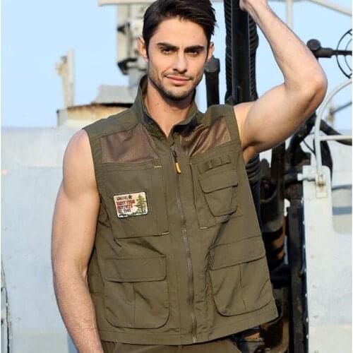 Men Summer Outdoor Tactical Multi-pocket Fishing Vest Quick Dry Thin Mesh Multifunction Photography Vests Plus Size Hunting Jack