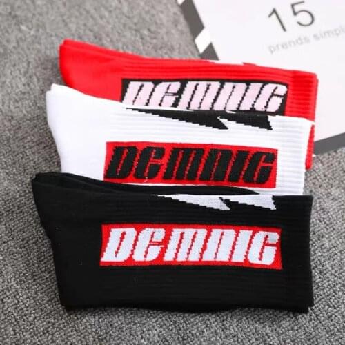 New Fashion Harajuku Mens Socks Long Crew Cotton hip hop Cool Funny Skate Socks personality lightning letter Casual Men socks