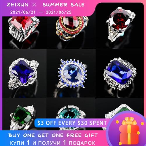 Wedding Rings For Women Artificial Gemstone Zircon Classic Luxury Ring Bohemian Party Jewelry Gift Wholesale 2021 New