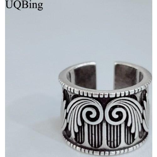 Original Handmade 925 Sterling Silver Vintage Angel Wings Rings Thai Silver Open Rings Jewelry