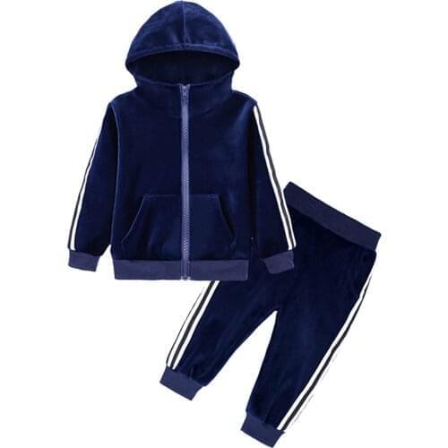 Autumn Kids Clothes for Girls Childrens Clothing Sets for Boys Casual 2-8Y Velvet Baby Tracksuit 2pcs Sweatshirt Pants Infant