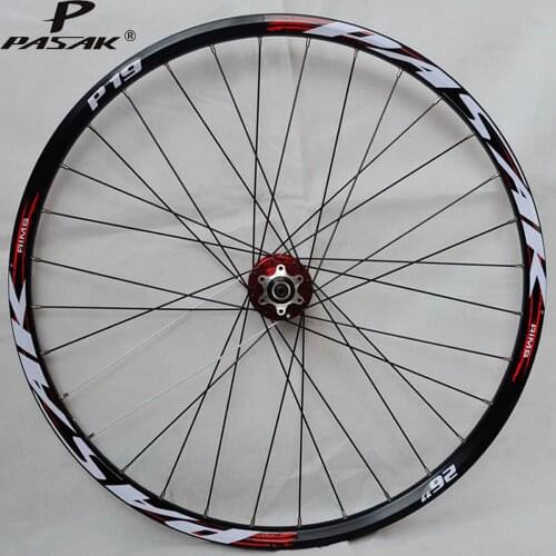 Pasak Mtb Front Wheelset 26 27.5 29 Disc Brake 32 Holes Sealed 2 Bearing Hub Mountain Bicycle Front Wheel QR 9x100mm
