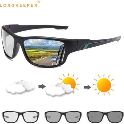 LongKeeper Photochromic Polarized Sunglasses Men Change Color Driving Sun Glasses Male Black Sports Goggles Oculos masculino