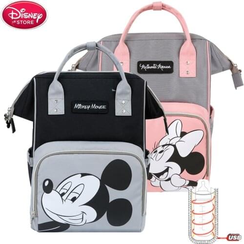 Disney Mickey Minnie Mouse Diaper Bags Mummy Maternity Nappy Bag Large Capacity Baby Care Nursing Bag Moms Travel Backpack