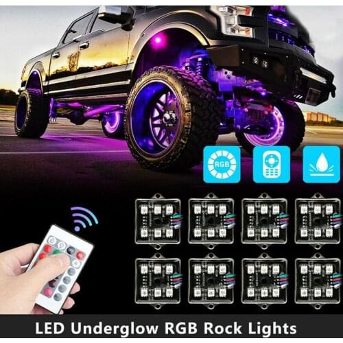 LED Underglow RGB Atmosphere Light, 5050 SMD Remote Control Rock Lights Multicolor Neon Strip Light for Off-Road Truck