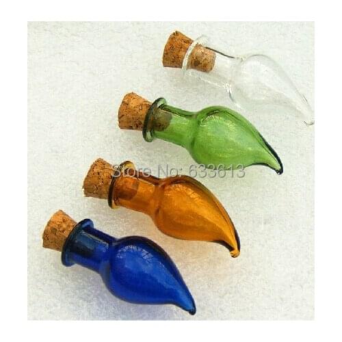 Handmade pepper shape necklace hang mobile phone vial pendant drift wishing bottle vial pendant/miniature pendant/glass bottle