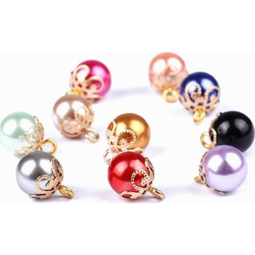 XUNZHE 10Pcs Candy color Golden High Crown Bottom Pearl Shirt Buttons Metal Pearl Buttons Cheongsam Hats Shoes Sweaters Garment