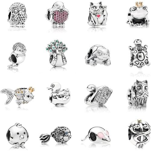 New Fashion High Quality 1: 1 Genuine 100% S925 Sterling Silver Special Cute Animal Series Amulet Female Diy Bracelet Charm