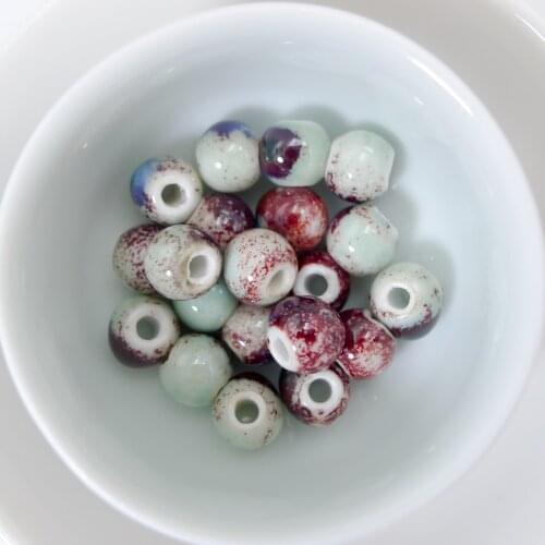10# 40pcs DIY Ceramic Beads Beading Handmade Porcelain Bead For Jewelry Making 10mm Beads #A305C