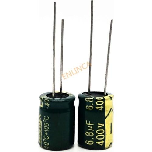 120pcs/lot 400V 6.8uf high frequency low impedance 10*13mm 20% RADIAL aluminum electrolytic capacitor 6800NF 20