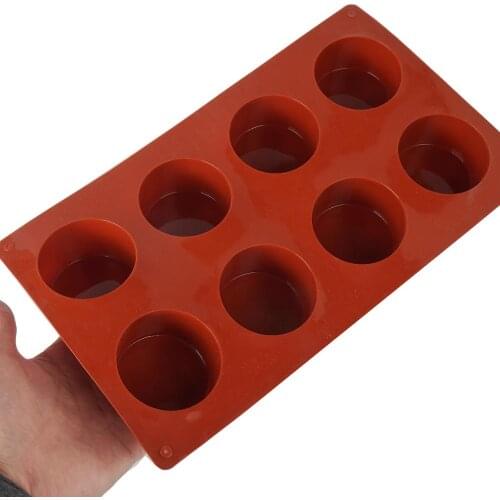 8 Cavity Round Cylinder Cake Mold Flexible Mold Silicone Soap Mold For Handmade Soap Candle Candy Mold 10344950