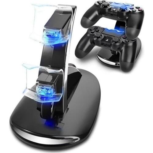 For PS4 Games Accessories Dual USB Charge Dock For Sony Playstation 4 Controller Gamepad Handle Cradle Double Charging Charger
