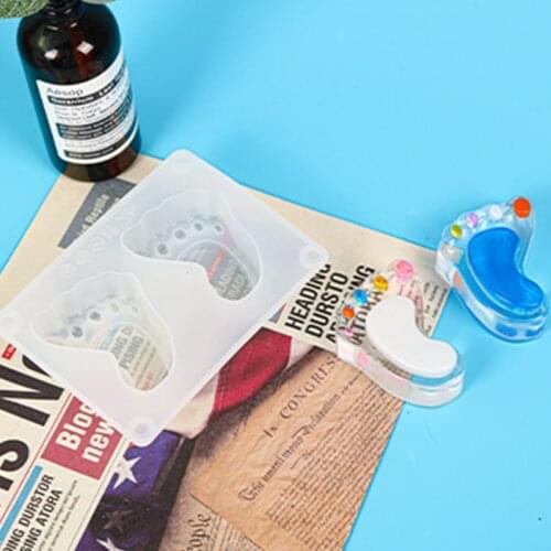 Shiny Baby Foot Keychain Crystal Epoxy Resin Mold Hanging Pendant Silicone Mould DIY Crafts Jewelry Casting Tool T84A