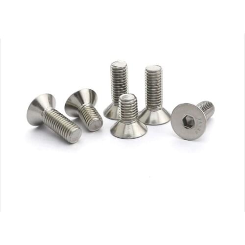 DIN7991 304 stainless steel countersunk hex socket screw M5x8 flat head hex socket screw 10pcs