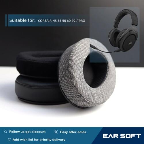 Earsoft Replacement Ear Pads Cushions for CORSAIR HS 35 50 60 70 / PRO Headphones Earphones Earmuff Case Sleeve Accessories