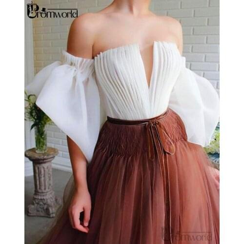 Elegant Evening Dresses 2020 Sexy Strapless Backless A-Line Tulle Vestidos De Fiesta Long Formal Evening Gown