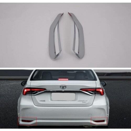 JanDeNing 2PCS/Set ABS Chrome Rear Fog Lights Lamp Cover Frame Trim Emblems For Toyota Corolla 2019