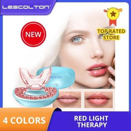 Lescolton LED Light Therapy Lip Care Lip Plumper Anti-Aging Treatment For Youthful Sexy Lips LED Wrinkle Removal Device