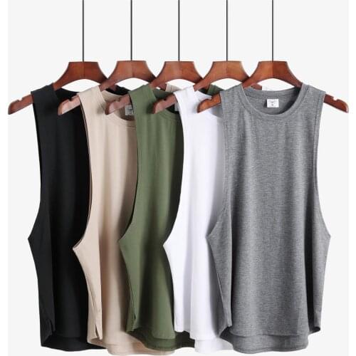 Fitness clothing blank sleeveless mens gyms stringer tank top bodybuilding tanktop men sportwear undershirt fashion cotton vest