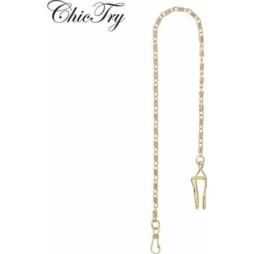 Fashion Adults Unisex Retro Vintage Metal Plated Vest Waistcoat Pocket Chain Watch Holder Necklace Jean Belt Decor for Men Women