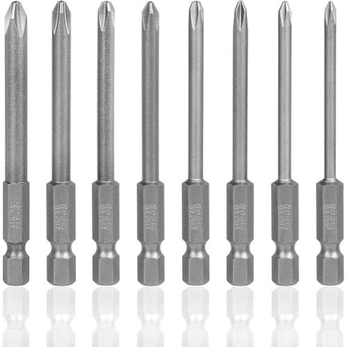 Hakkin 8pcs 75mm Magnetic Long Hex Cross Head Screwdriver Bits Electric Screwdriver Set