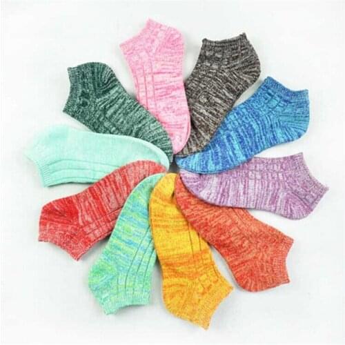 New womens socks short 5 pairs/lot spring summer and autumn colorful ladies bold lines sock lady shallow mouth invisible socks