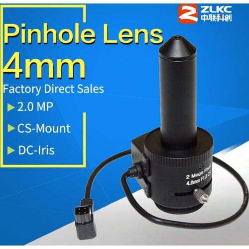 Pinhole lens 4mm,1/3" CS Mount Lens Machine Vision cameras Lenses 2.0 Megapixel Auto Iris fixed Industrial optical CCTV lens HD