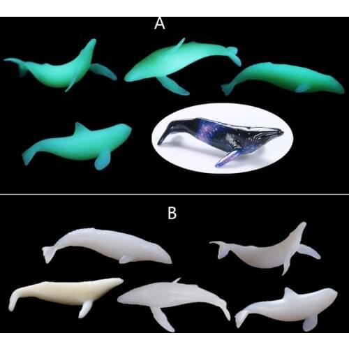 5Pcs Mini Whale Modeling Resin Mold Ocean Luminous Whale Fillers DIY Filling Materials Resin Art Jewelry Making Crafts
