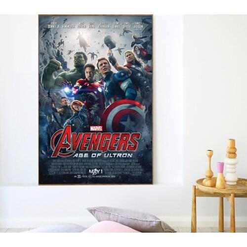 Avengers Age Of Ultron Movie Poster Print Marvel Superhero Canvas Painting Captain America Picture Kids Living Room Home Decor