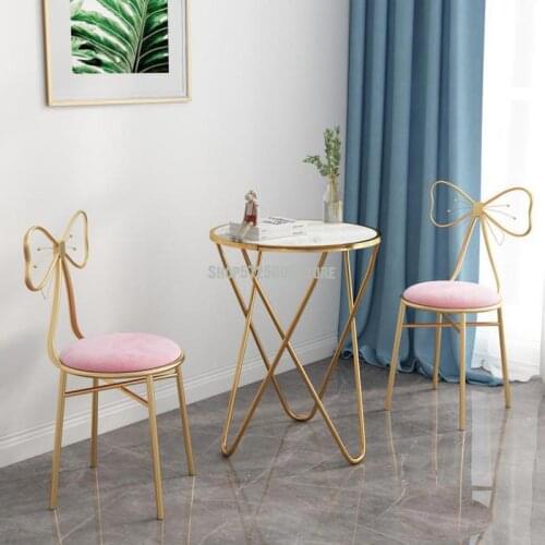Bedroom girl dressing table chair simple light luxury stool makeup stool ins wind Nordic net red backrest butterfly chair