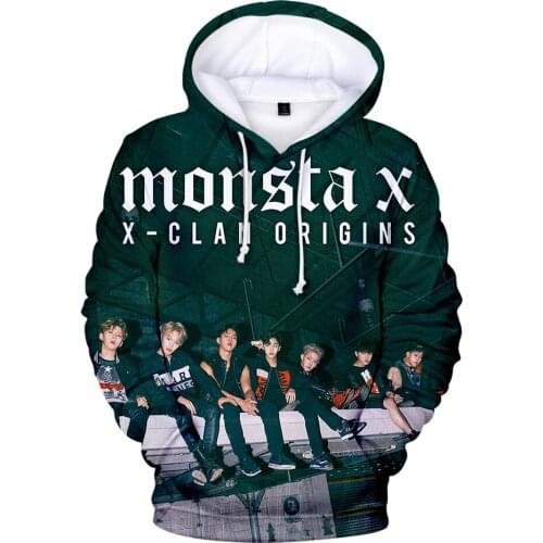 Monsta X Hoodies Sweatshirts Kpop Fashion Harajuku Hoodies Autumn Winter Hoodie Monsta X 3D Pullovers Hip Hop Casual Men/women