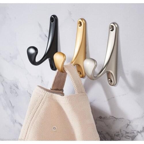 HXS Clothes Hanger Bathroom Hardware Towel Wall Mounted Clothes Hooks Kitchen Bedroom Key Hat Bag Hanger Rack Holder