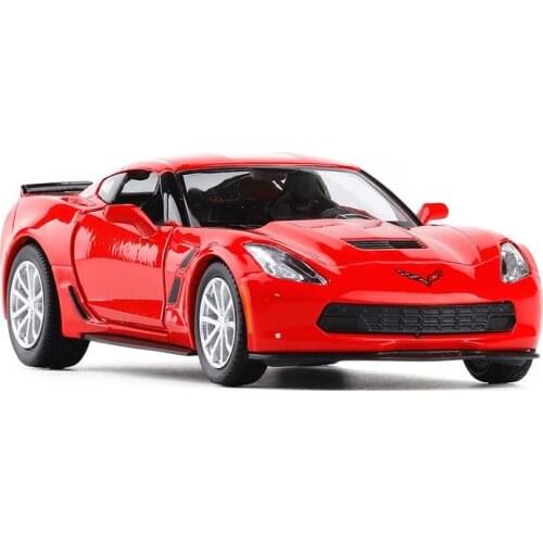 1/36 C7 Metal Diecast Cars Toy With Pull Back Alloy Car Model Vehicle Miniature For Birthday Kids Toys Gifts