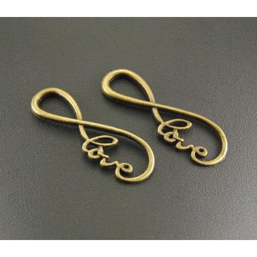 10pcs Bronze Letter "8" Infinity Symbol Love Connector Link Charm Bracelet Necklace Jewelry Making Handmade A701/A995