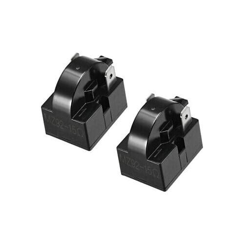 2 Pcs 15 Ohm 2 Pin Refrigerator PTC Starter Relay Black