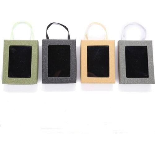 4 colors----Open Window Necklace Earrings Ring Box 9x7x3.2cm Kraft Paper Jewelry Box Paper Jewelry Gift Box Jewellery Organizer