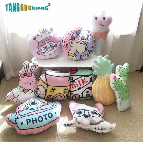 43cm Washable 100% Cotton Stuffed Plush Popular Cute Cartoon Pillow Super Soft Kids girls Gifts