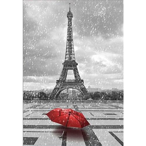 5D DIY Diamond Painting Tower Red Umbrella Diamond Embroidery Full Cross Stitch Rhinestone Mosaic Home Decor Handmade Gift