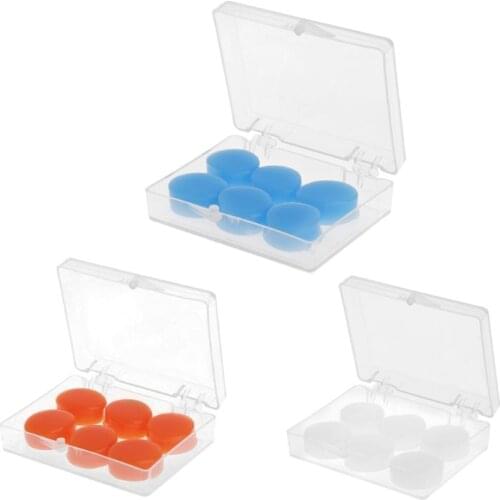 6PCS Earplugs Protective Ear Plugs Silicone Soft Waterproof Anti-noise Earbud Protector Swimming Showering Water Sports 77HA