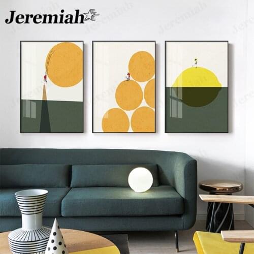 Nordic Abstract Character Canvas Poster Fruit Girl Picture Print Wall Art Minimalist Style Living Room Bedroom Decoration