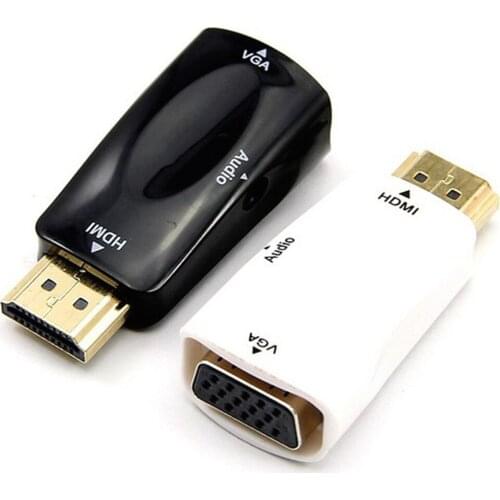 1080P HD Male to Female HDMI to VGA Adapter with Audio Cable for PC TV Xbox 360 PS3