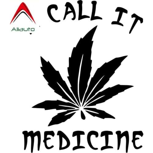 Aliauto Personality Car Sticker Weed I Call It Medicine Vinyl Decoration Sunscreen Waterproof Reflective Decal ,16cm*13cm