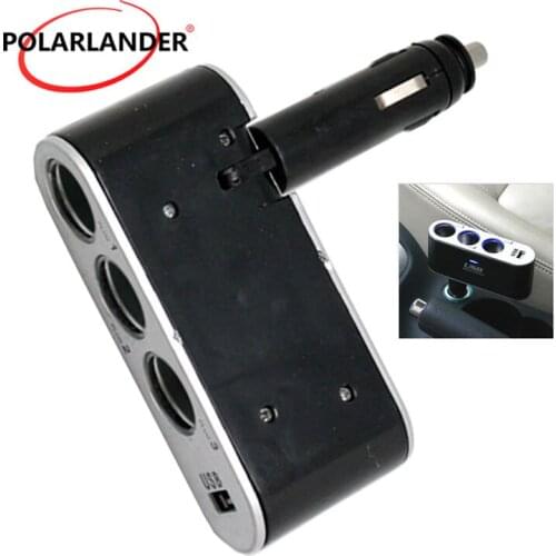 Auto Socket Adapter For Universal USB Car-Charger With Power Indicator Socket Plug Splitter Power Charger 3 Port Way 12V