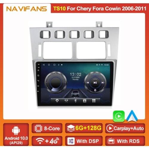 IPS Screen Android 11 Car Radio Multimedia DVD Player For Chery Fora Cowin 2006-2010 2011 GPS Navigation 1080P Video Carplay BT
