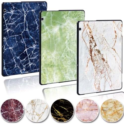 KK&LL For Huawei MediaPad T5 10 AGS2-L09/W09/L03 - tablet PC Plastic marble pattern Slim Stand Case Cover