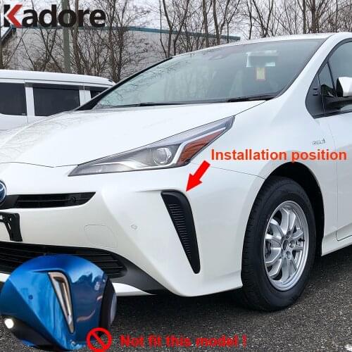 For Toyota Prius Hatchback 2019 2020 Chrome Front Head Fog Lights Foglight Lamp Eyelid Eyebrow Cover Trim Exterior Accessories