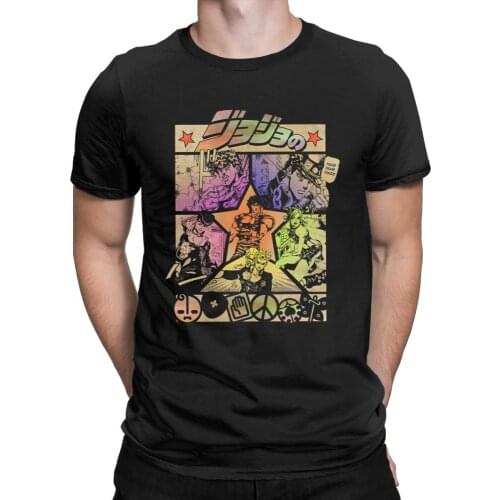 Jojos Page JoJo Bizarre Adventure Vintage T Shirts Men Short Sleeve Tops Designs Tees Pure Cotton O-Neck T-Shirt