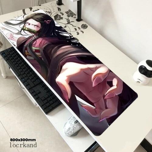 Demon Slayer mousepad 900x400x3mm gaming mouse pad gamer mat computer desk padmouse keyboard Kamado Nezuko locrkand play mats