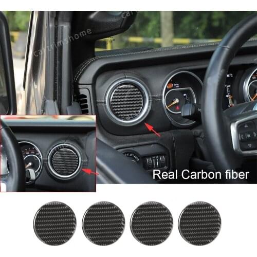Carbon fiber Dashboard Air Vent Cover For Jeep Wrangler JL Gladiator JT 2018-20